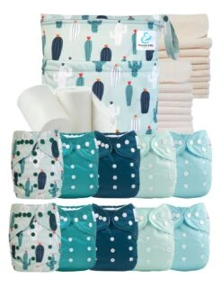 Pack Premium TE1 : Lot 10 Couches Lavables + Inserts + Voiles + Sac - Arizona