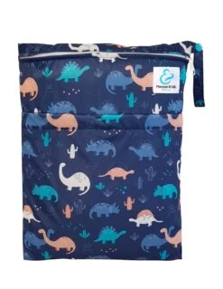 Sac à Couches Lavables Imperméable 2 Poches - Blue Jurassik