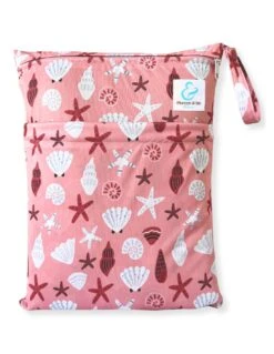 Sac à Couches Lavables Imperméable 2 Poches - Coquillages