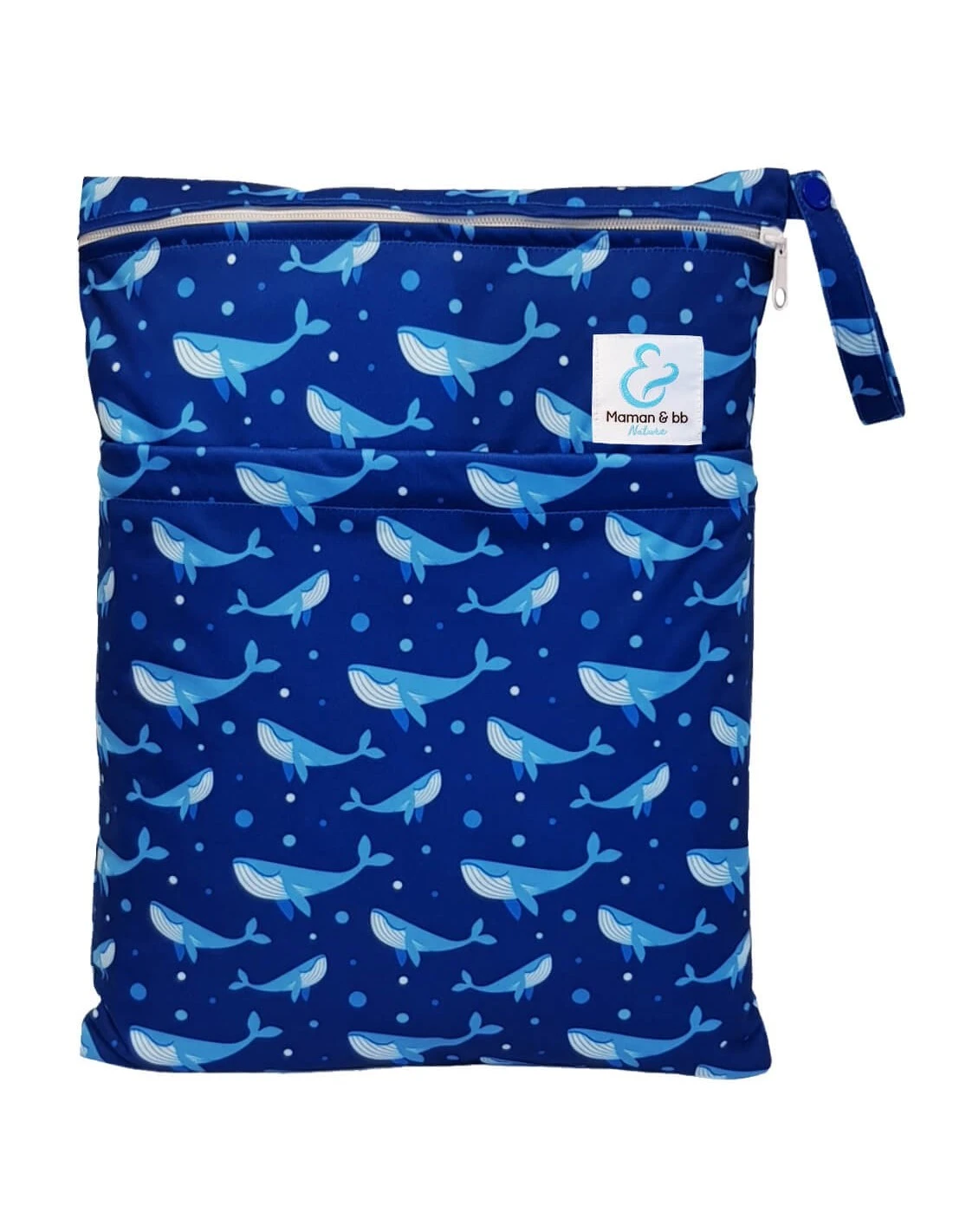 Sac à Couches Lavables Imperméable 2 Poches - Nino Le Baleineau 1 Sac à Couches Lavables Imperméable 2 Poches - Nino Le Baleineau