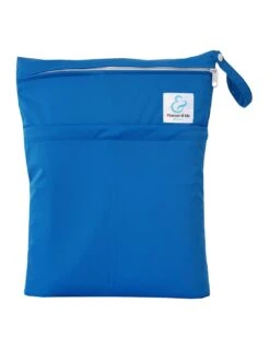 Sac Imperméable Pour Couches Lavables 2 Poches Anse à Pression - Bleu Roi