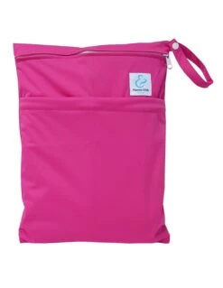 Sac Imperméable Pour Couches Lavables 2 Poches Anse à Pression - Fuschia