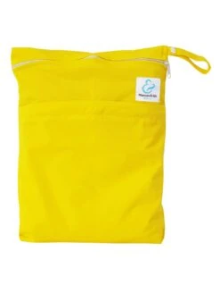 Sac Imperméable Pour Couches Lavables 2 Poches Anse à Pression - Jaune