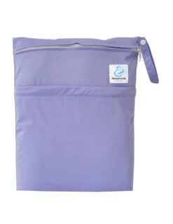 Sac Imperméable Pour Couches Lavables 2 Poches Anse à Pression - Mauve