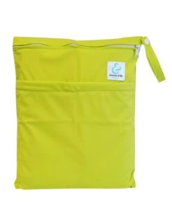 Sac Imperméable Pour Couches Lavables 2 Poches Anse à Pression - Vert Anis