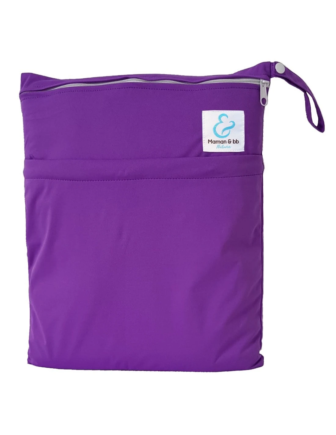 Sac Imperméable Pour Couches Lavables 2 Poches Anse à Pression - Violet 1 Sac Imperméable Pour Couches Lavables 2 Poches Anse à Pression - Violet