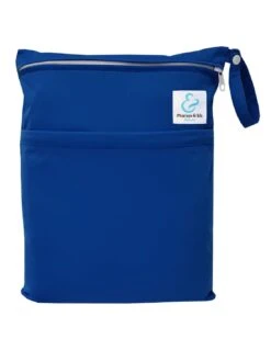 Sac Imperméable Pour Couches Lavables 2 Poches - Bleu Marine