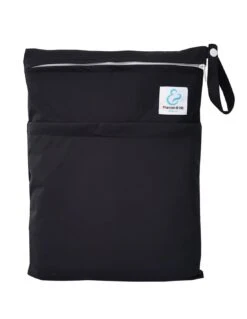 Sac Imperméable Pour Couches Lavables 2 Poches - Noir