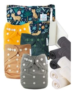 Start And Go TE1 Bambou - Kit 4 Couches Lavables TE1 + Booster + Sac Imperméable + Voiles - Léopold