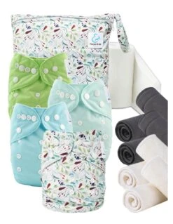 Start And Go TE1 Bambou - Kit 4 Couches Lavables TE1 + Booster + Sac Imperméable + Voiles - Nature