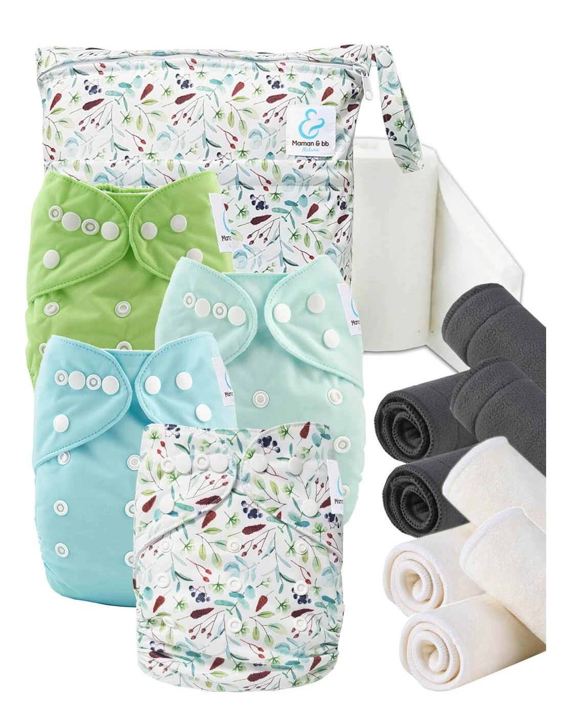 Start And Go TE1 Bambou - Kit 4 Couches Lavables TE1 + Booster + Sac Imperméable + Voiles - Nature 1 Start And Go TE1 Bambou - Kit 4 Couches Lavables TE1 + Booster + Sac Imperméable + Voiles - Nature