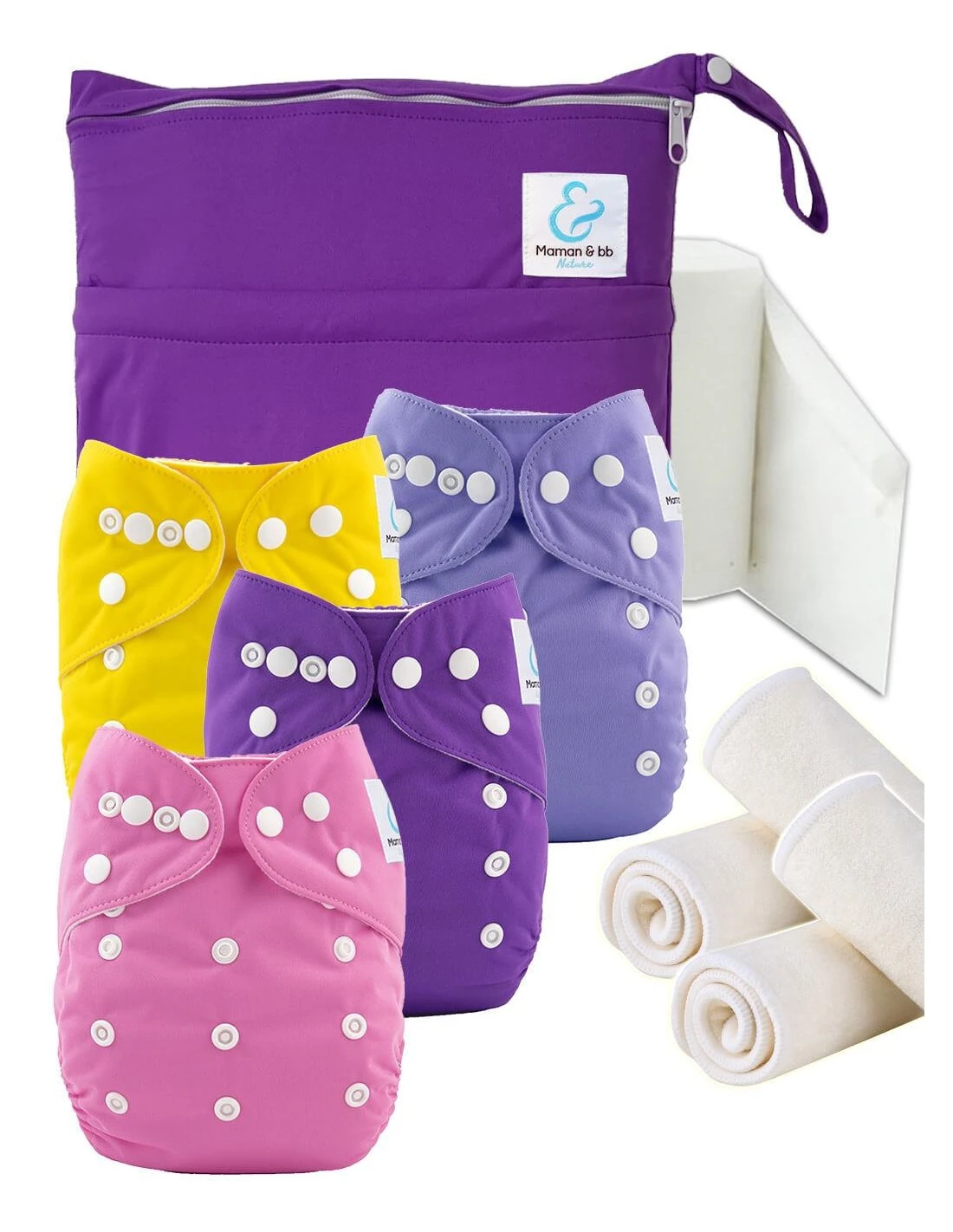 Start And Go TE1 - Kit 4 Couches Lavables TE1 - BubbleGum 1 Start And Go TE1 - Kit 4 Couches Lavables TE1 - BubbleGum