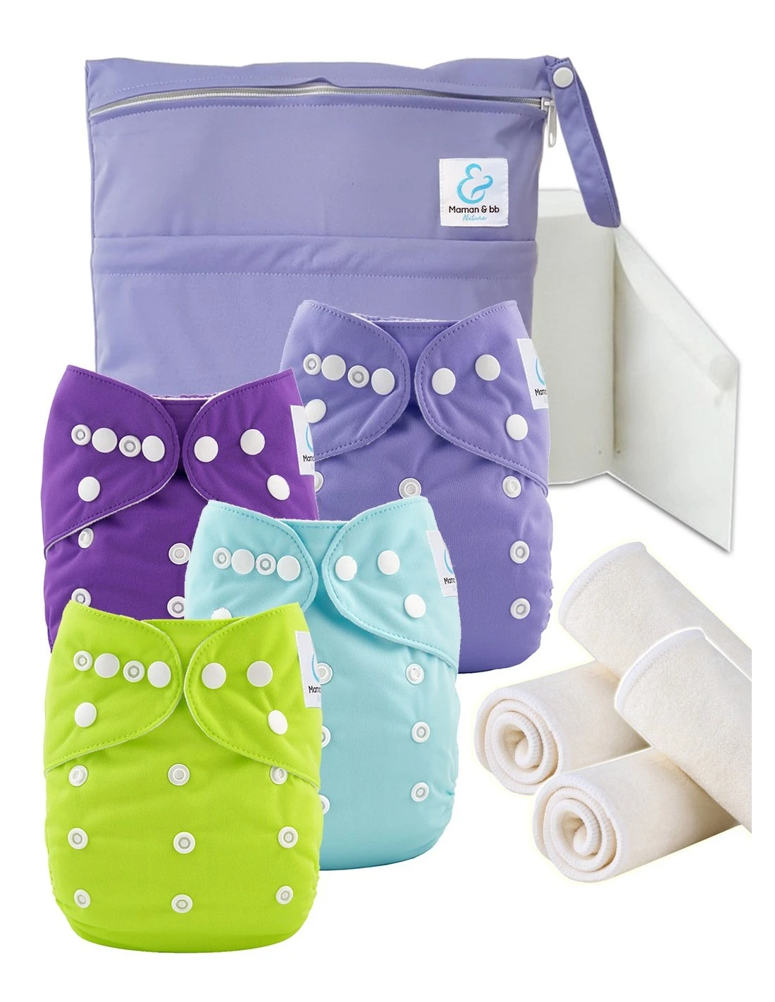 Start And Go TE1 - Kit 4 Couches Lavables TE1 - Lavande 1 Start And Go TE1 - Kit 4 Couches Lavables TE1 - Lavande