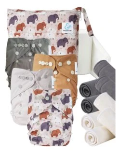 Start And Go TE2 Bambou - Kit 4 Couches Lavables TE2 - Alphonse L'éléphant
