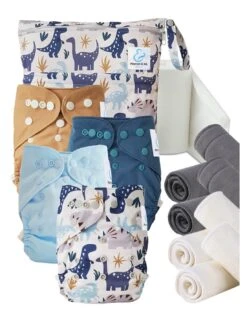 Start And Go TE2 Bambou - Kit 4 Couches Lavables TE2 - Astor Le Dinosaure