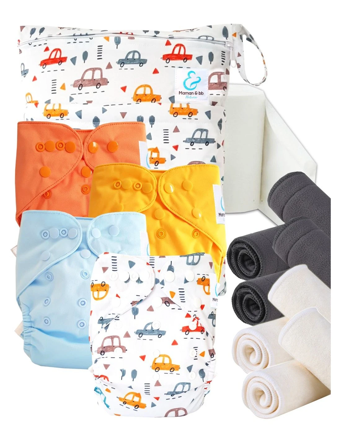 Start And Go TE2 Bambou - Kit 4 Couches Lavables TE2 - Cars 1 Start And Go TE2 Bambou - Kit 4 Couches Lavables TE2 - Cars