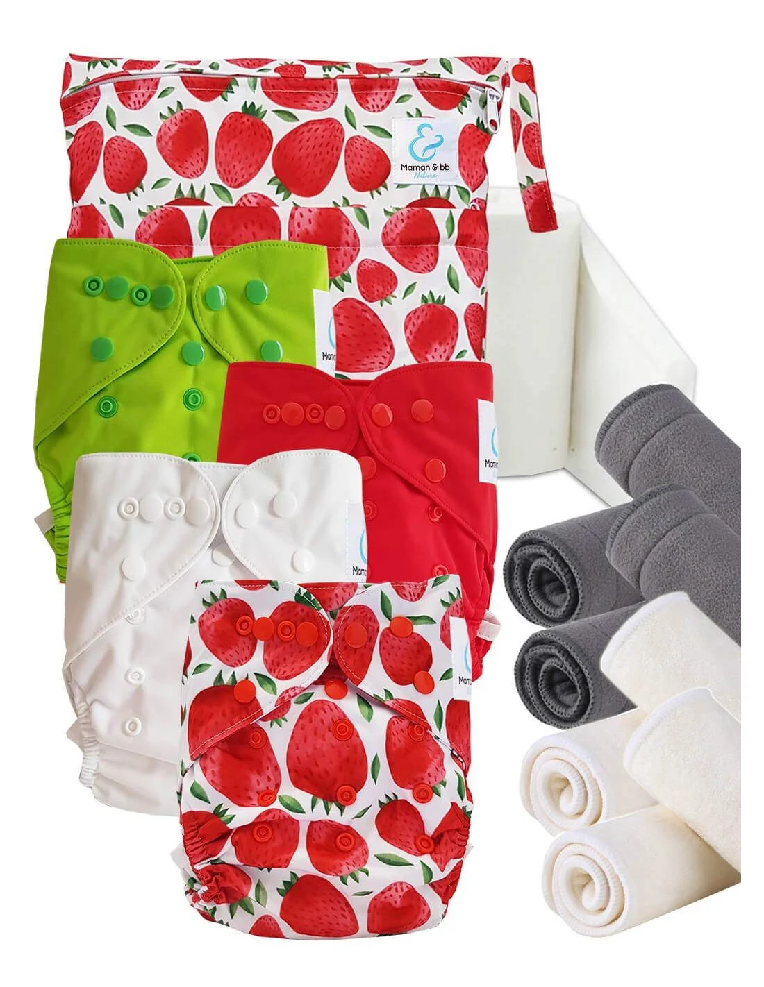 Start And Go TE2 Bambou - Kit 4 Couches Lavables TE2 - Fraises 1 Start And Go TE2 Bambou - Kit 4 Couches Lavables TE2 - Fraises