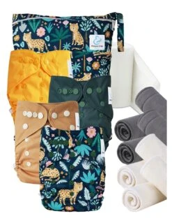 Start And Go TE2 Bambou - Kit 4 Couches Lavables TE2 - Léopold Le Léopard