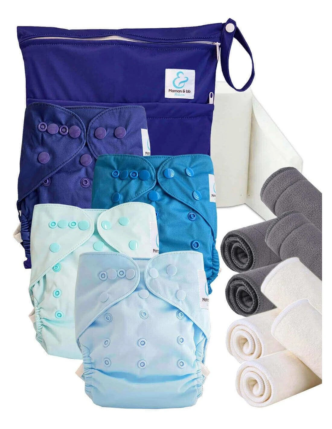 Start And Go TE2 Bambou - Kit 4 Couches Lavables TE2 - Ocean 1 Start And Go TE2 Bambou - Kit 4 Couches Lavables TE2 - Ocean