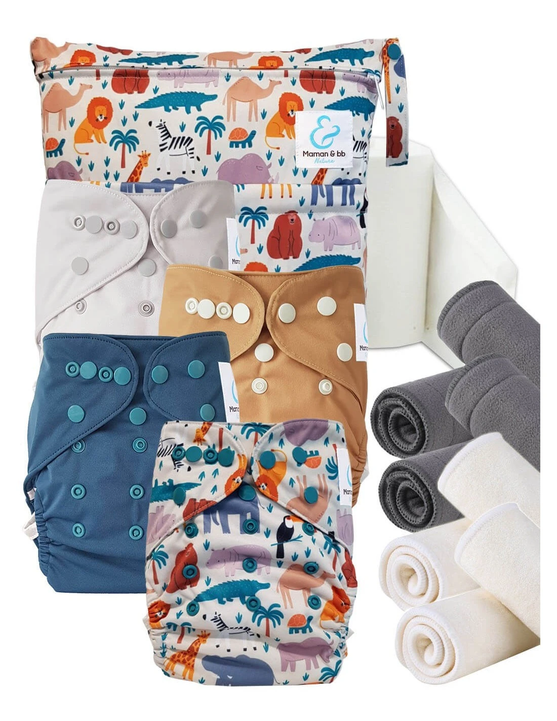 Start And Go TE2 Bambou - Kit 4 Couches Lavables TE2 - Savane 1 Start And Go TE2 Bambou - Kit 4 Couches Lavables TE2 - Savane