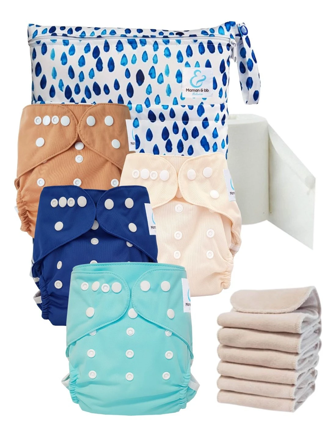 Start And Go TE2 Sensitive - Kit 4 Couches Lavables TE2 - Rain 1 Start And Go TE2 Sensitive - Kit 4 Couches Lavables TE2 - Rain