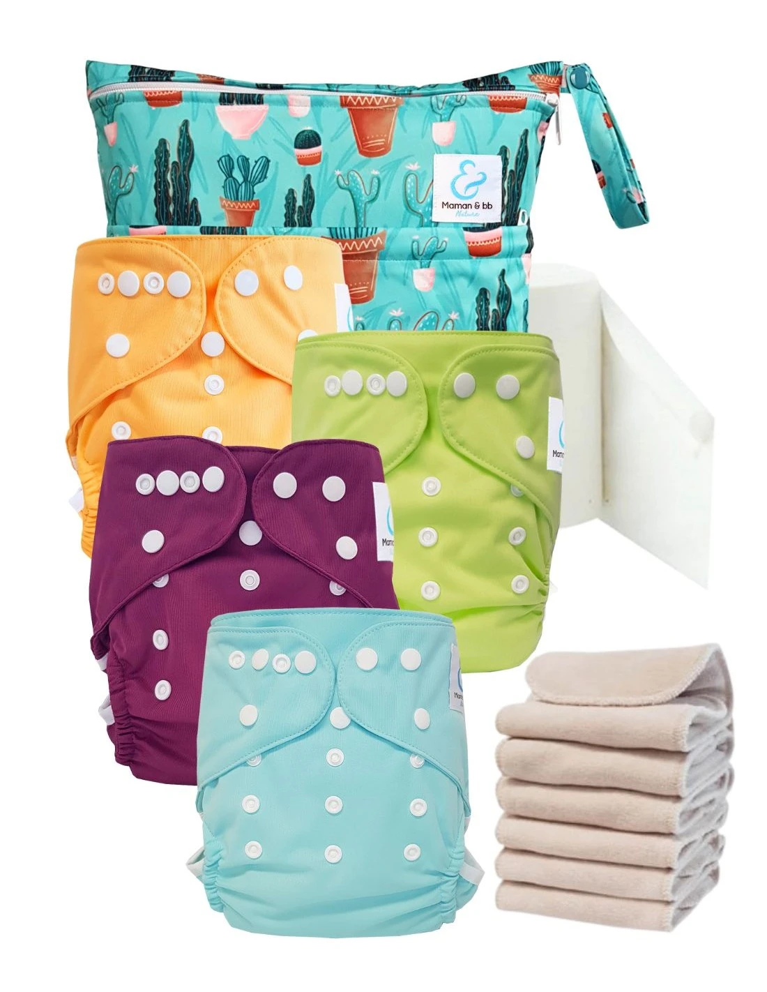 Start And Go TE2 Sensitive - Kit 4 Couches Lavables TE2 - Cactus 1 Start And Go TE2 Sensitive - Kit 4 Couches Lavables TE2 - Cactus